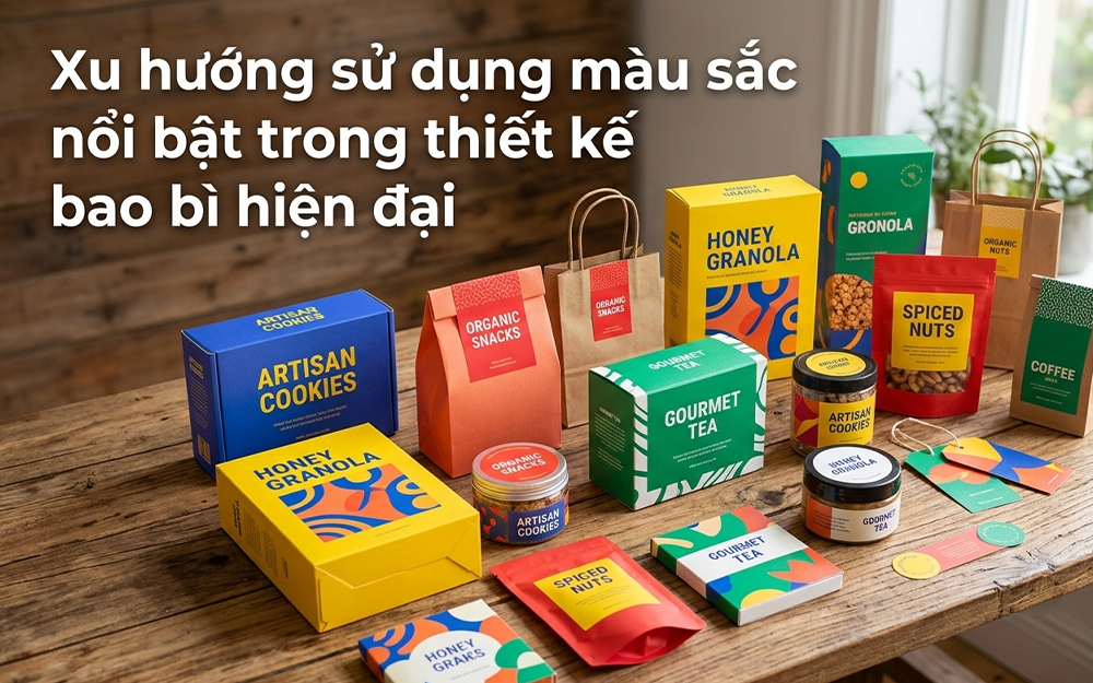 Xu hướng sử dụng màu sắc nổi bật trong thiết kế bao bì hiện đại